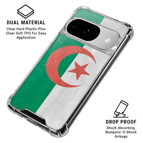 Algeria Flag Distressed Google Pixel 10 Clear Case
